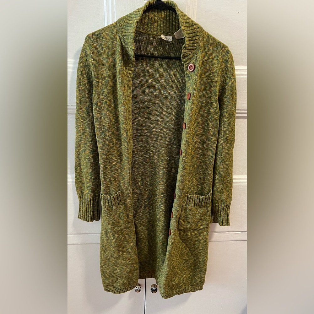 Rubbish Y2K marled green long sweater